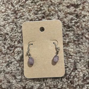 Circle purple bead earrings